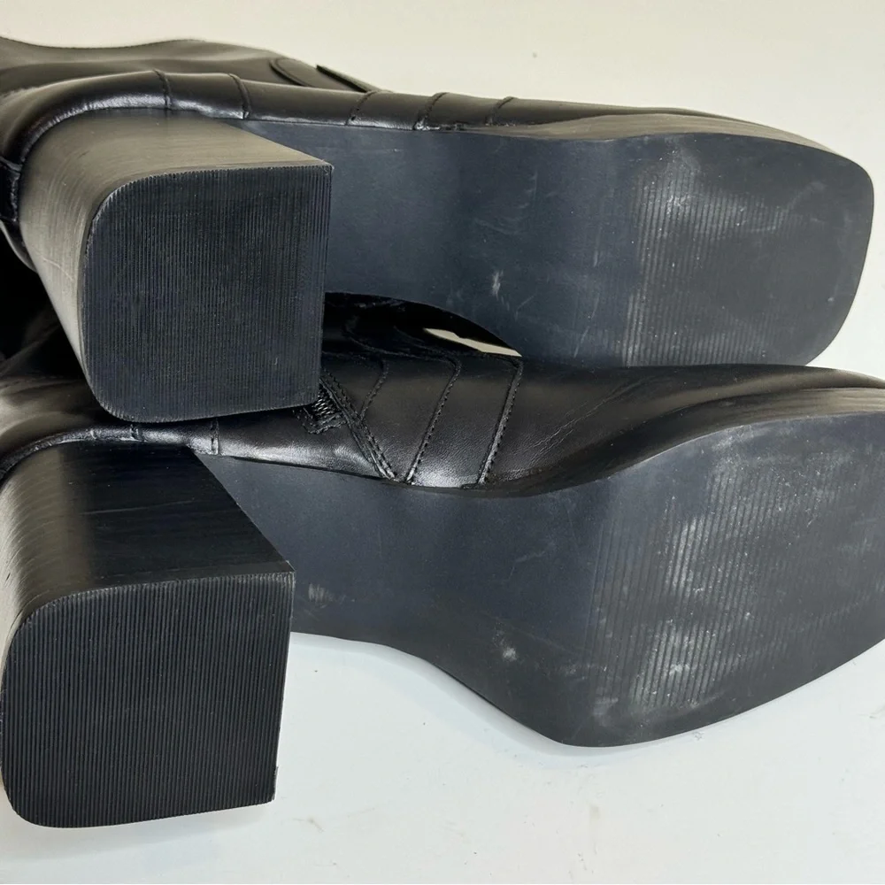 Steve Madden Maggie Black Leather size 9.5